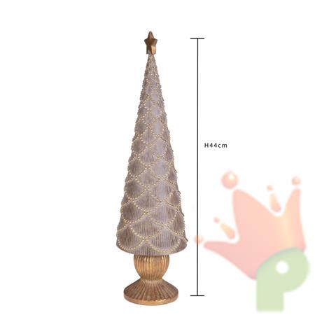 ALBERELLO NATALIZIO IN RESINA ORO CON DECORI H. 44 CM