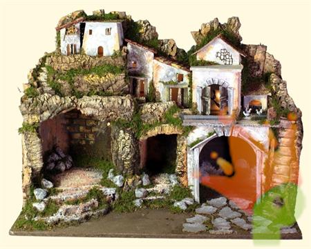PRESEPE CON LUCI 60X34X44 CM