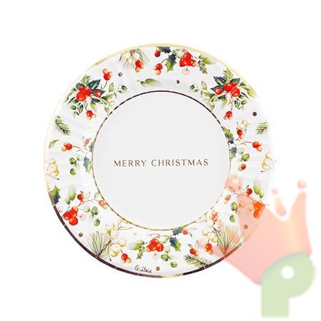 PIATTI IN CARTA CHRISTMAS GREETINGS 23 CM 8 PZ