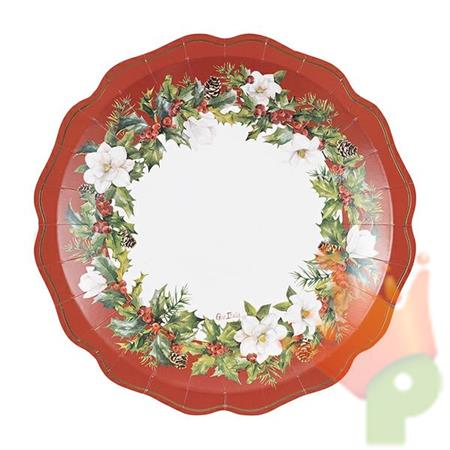 PIATTI BUON NATALE 27 CM 8 PZ