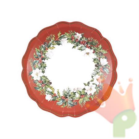 PIATTI BUON NATALE 21 CM 8 PZ