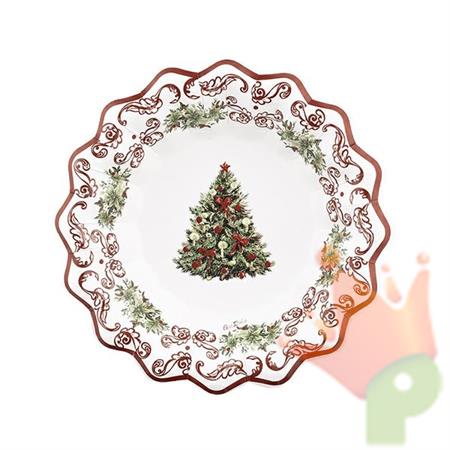 PIATTI FONDI CHRISTMAS POTTERY 24 CM 8 PZ