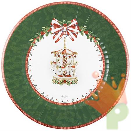 PIATTI NATALIZI SANTA CAROUSEL 33 CM 6 PZ