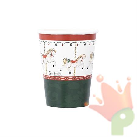 BICCHIERI NATALIZI SANTA CAROUSEL 250 CC 8 PZ