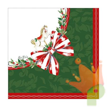 TOVAGLIOLI NATALIZI SANTA CAROUSEL 33X33 16 PZ