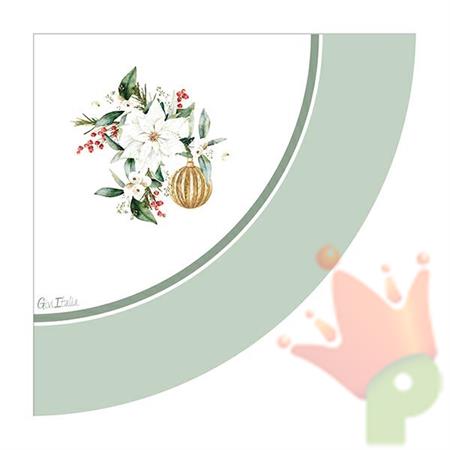 TOVAGLIOLI NATALIZI NEIGE DE NOEL CON SMERLO 33X33 16 PZ