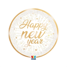 PIATTI HAPPY NEW YEAR GOLD 6 PZ 22 CM