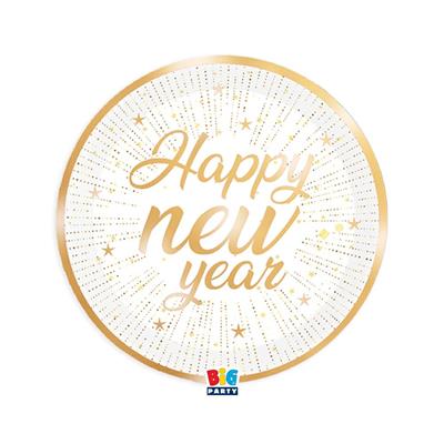 PIATTI HAPPY NEW YEAR GOLD 6 PZ 22 CM
