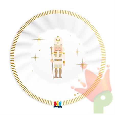 PIATTI NATALIZI SCHIACCIANOCI ORO 25 CM 6 PZ