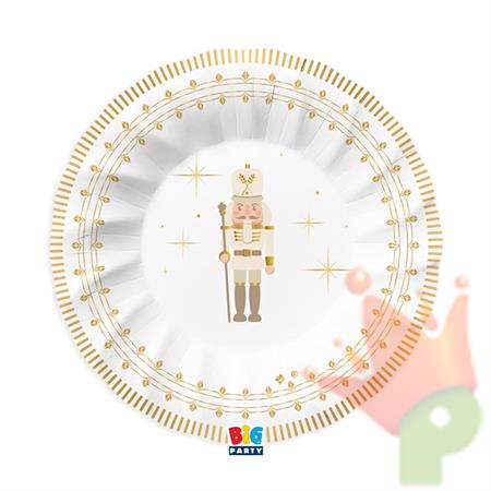 PIATTI FONDI NATALIZI SCHIACCIANOCI ORO 24 CM 6 PZ