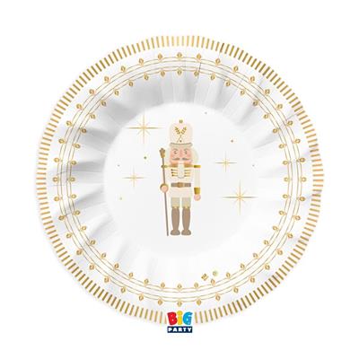 PIATTI FONDI NATALIZI SCHIACCIANOCI ORO 24 CM 6 PZ