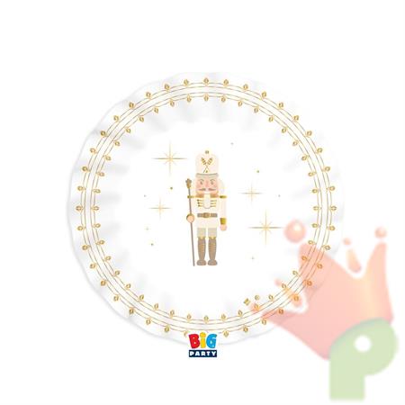 PIATTI NATALIZI SCHIACCIANOCI ORO 20 CM 6 PZ
