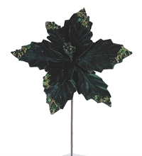 STELLA DI NATALE VERDE CON PERLINE E GLITER 30 CM