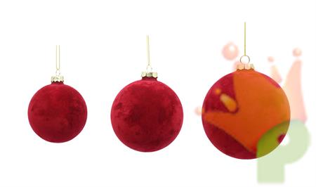 PALLINA DI NATALE IN VETRO ROSSO VELLUTO 10 CM 1 PZ