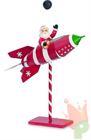 BABBO NATALE SU MISSILE 39X14X43,5 CM