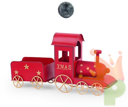TRENINO METALLO ROSSO 27XH.14,5 CM