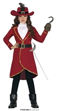 COSTUME CAPITANO CORSARO BAMBINA TG. 7/9 ANNI