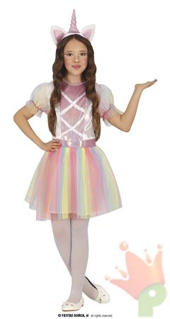 COSTUME UNICORNO ARCOBALENO BAMBINA TG. 7/9 ANNI