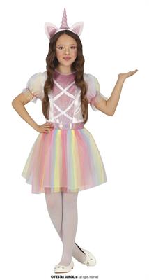 COSTUME UNICORNO ARCOBALENO BAMBINA TG. 7/9 ANNI