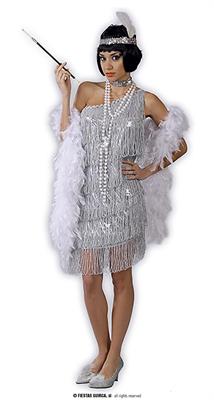 COSTUME CHARLESTON ARGENTO ADULTA TG. 36/38 S