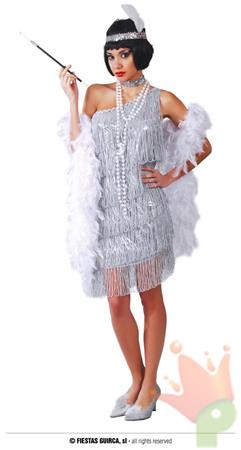 COSTUME CHARLESTON ARGENTO ADULTA TG.42/44 L