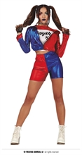 COSTUME DONNA PERICOLOSA HARLEY QUINN ADULTA TG.38-40 M