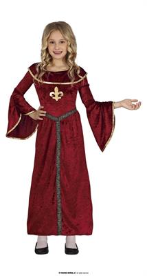 COSTUME PRINCIPESSA MEDIEVALE BAMBINA TG. 7-9 ANNI