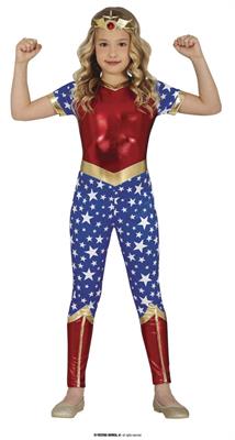 COSTUME EROINA STELLARE WONDER WOMAN BAMBINA TG.10-12   ANNI