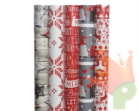 CARTA REGALO A ROTOLO DECORAZIONI NATALIZIE ASS.70X200CM
