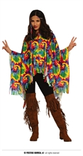 COSTUME PONCHO HIPPIE ADULTO TG.42-44 L