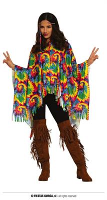 COSTUME PONCHO HIPPIE ADULTO TG.42-44 L