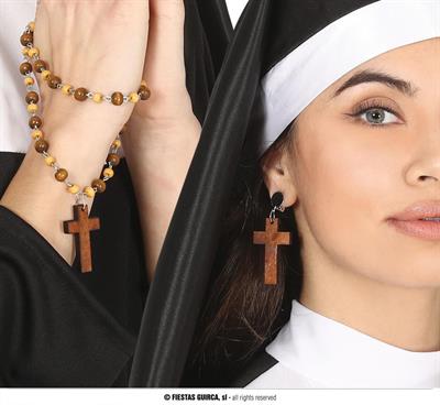 SET ORECCHINI CROCE E ROSARIO