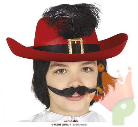 CAPPELLO MOSCHETTIERE ROSSO BAMBINO