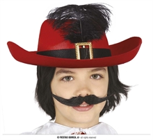 CAPPELLO MOSCHETTIERE ROSSO BAMBINO