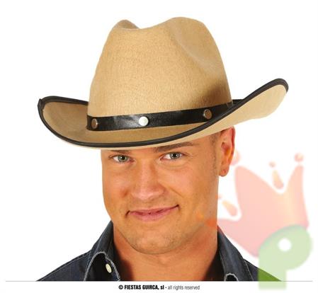 CAPPELLO COWBOY MARRONE CHIARO IN FELTRO