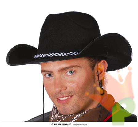 CAPPELLO COWBOY NERO IN FELTRO