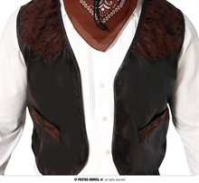 GILET MARRONE SIMIL PELLE