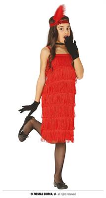 COSTUME CHARLESTON ROSSO BAMBINA TG.10-12 ANNI