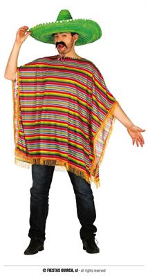 COSTUME PONCHO MESSICANO ADULTO TG. 52-54 L