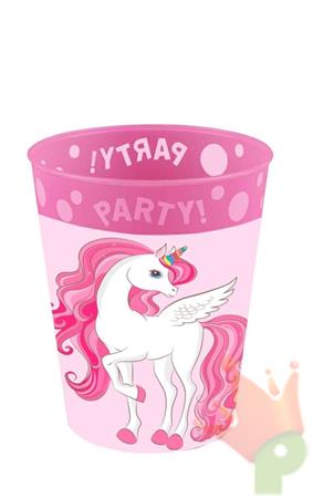 BICCHIERE IN PLASTICA UNICORNO 250 ML