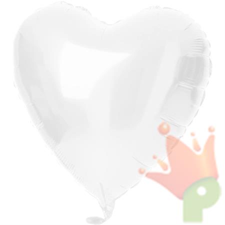 PALLONCINO CUORE BIANCO SATINATO 45 CM