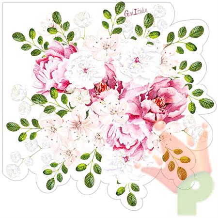 TOVAGLIOLI SAGOMATI QUEEN ROSE 33X33 CM 16 PZ
