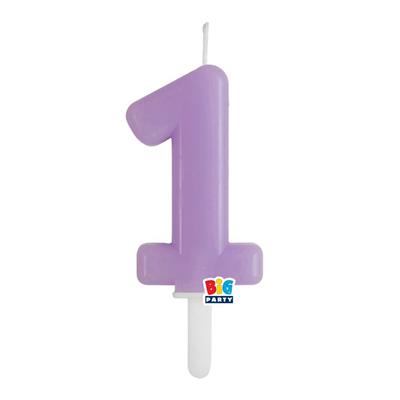 CANDELINA NUMERO 1 LILLA TINY PLUMP 7 CM