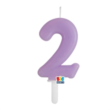 CANDELINA NUMERO 2 LILLA TINY PLUMP 7 CM