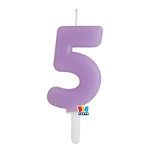 CANDELINA NUMERO 5 LILLA TINY PLUMP 7 CM