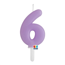 CANDELINA NUMERO 6 LILLA TINY PLUMP 7 CM