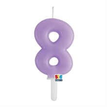 CANDELINA NUMERO 8 LILLA TINY PLUMP 7 CM