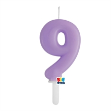 CANDELINA NUMERO 9 LILLA TINY PLUMP 7 CM