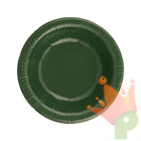 PIATTI IN CARTA VERDE SCURO 8 PZ 24 CM