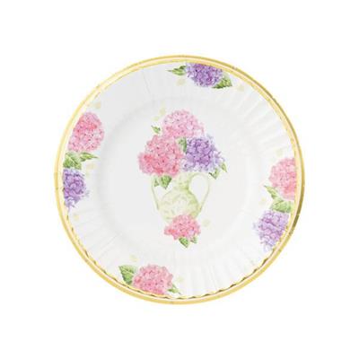 PIATTI IN CARTA ORTENSIE 8 PZ 21 CM